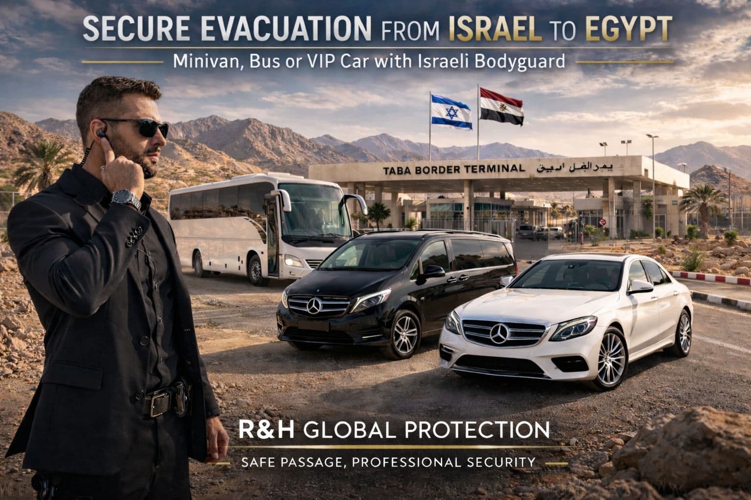 Secure Transportation - Urgent Evacuation from Israel to Egypt (Sharm El Sheikh) - armed bodyguard - security driver
