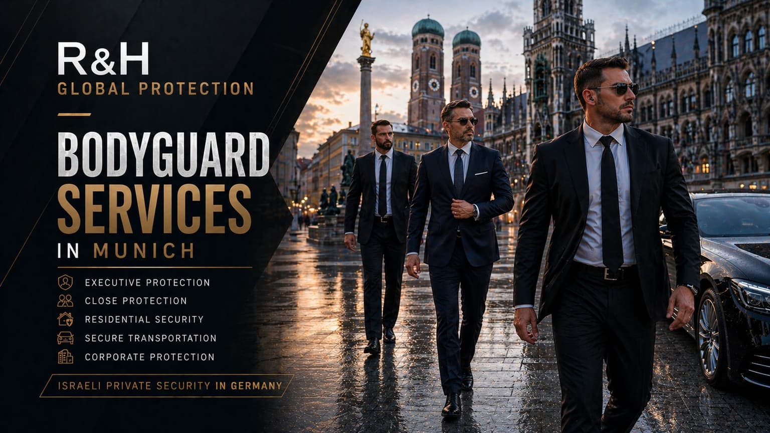 bodyguard services in munich - close protection agents - executive protection - secure transportation in germany - residence security