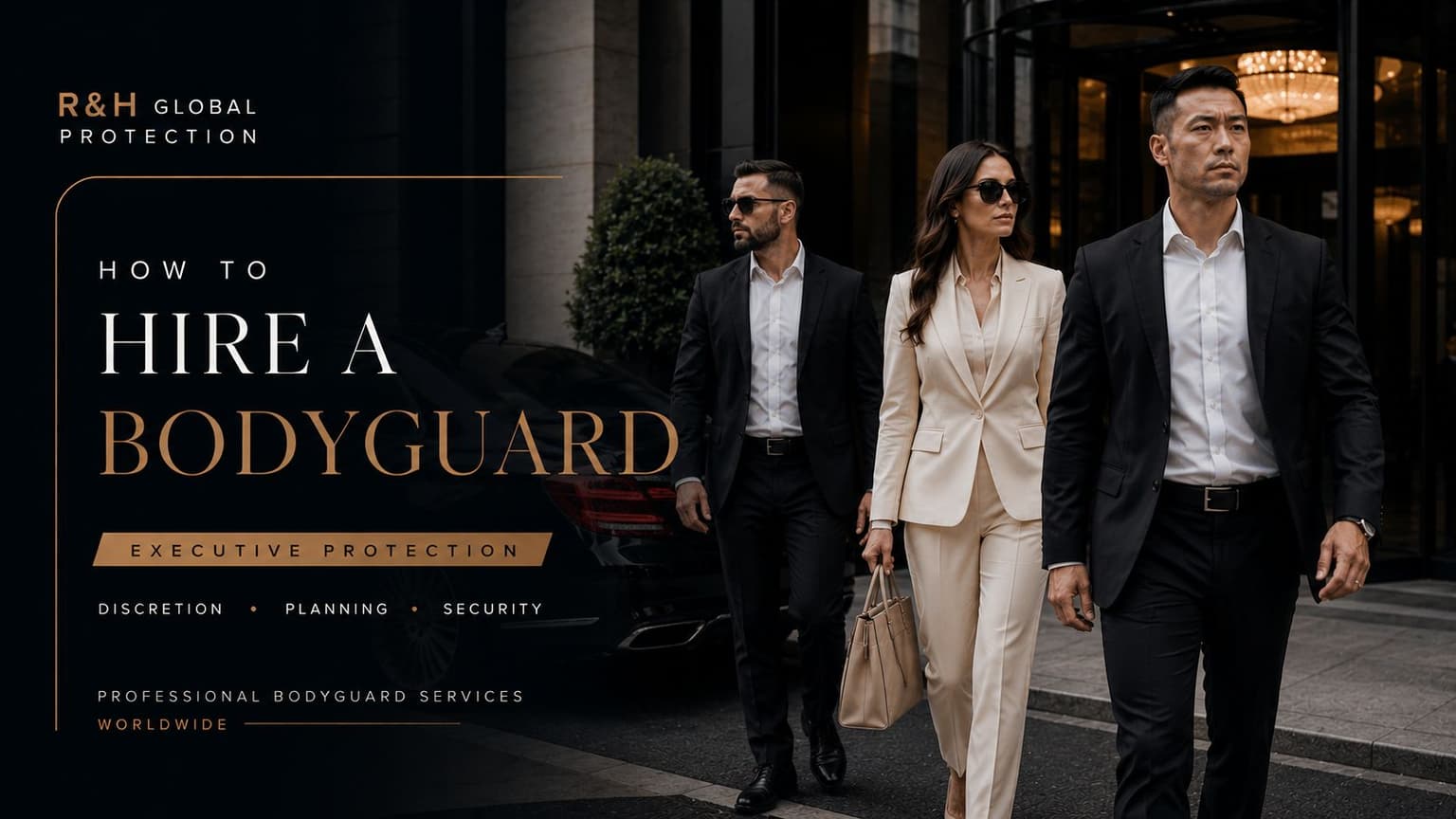 How to hire a bodyguard for executive protection, VIP close protection, private security, secure transportation, travel security, risk planning and discreet bodyguard services worldwide