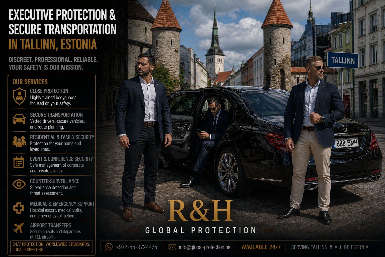 bodyguard services in tallinn - executive protection in estonia - secure transportation - close protection agents - residence security