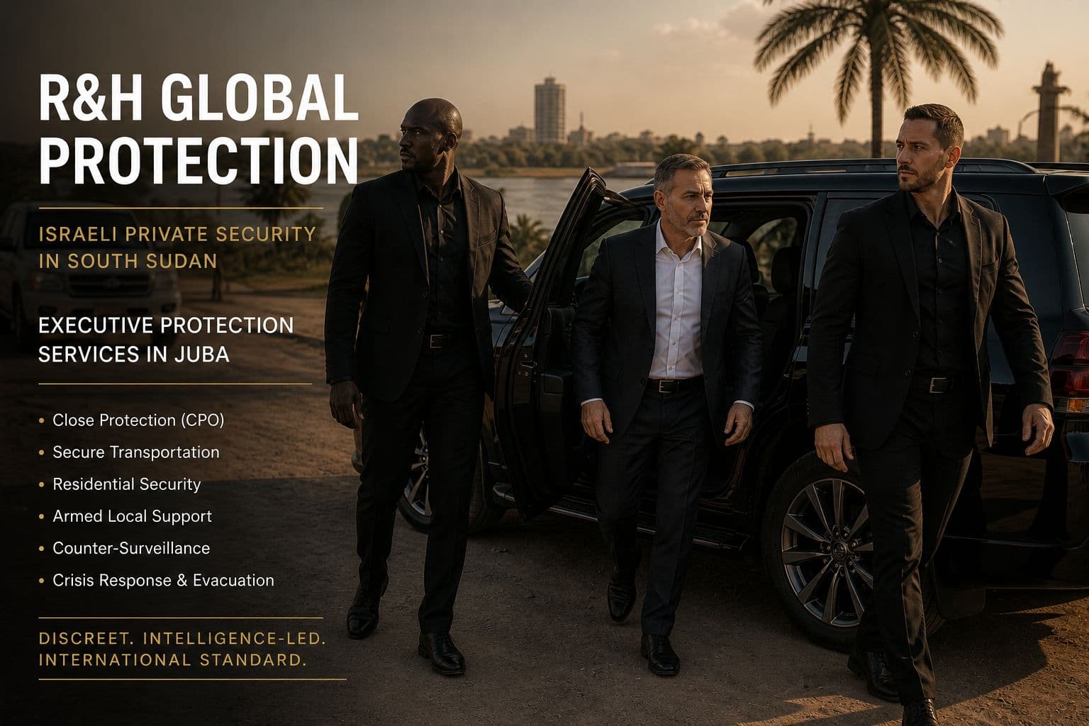 bodyguard services in juba - secure transportation - security drivers - hire close protection agent - executive protection in south sudan - mine security