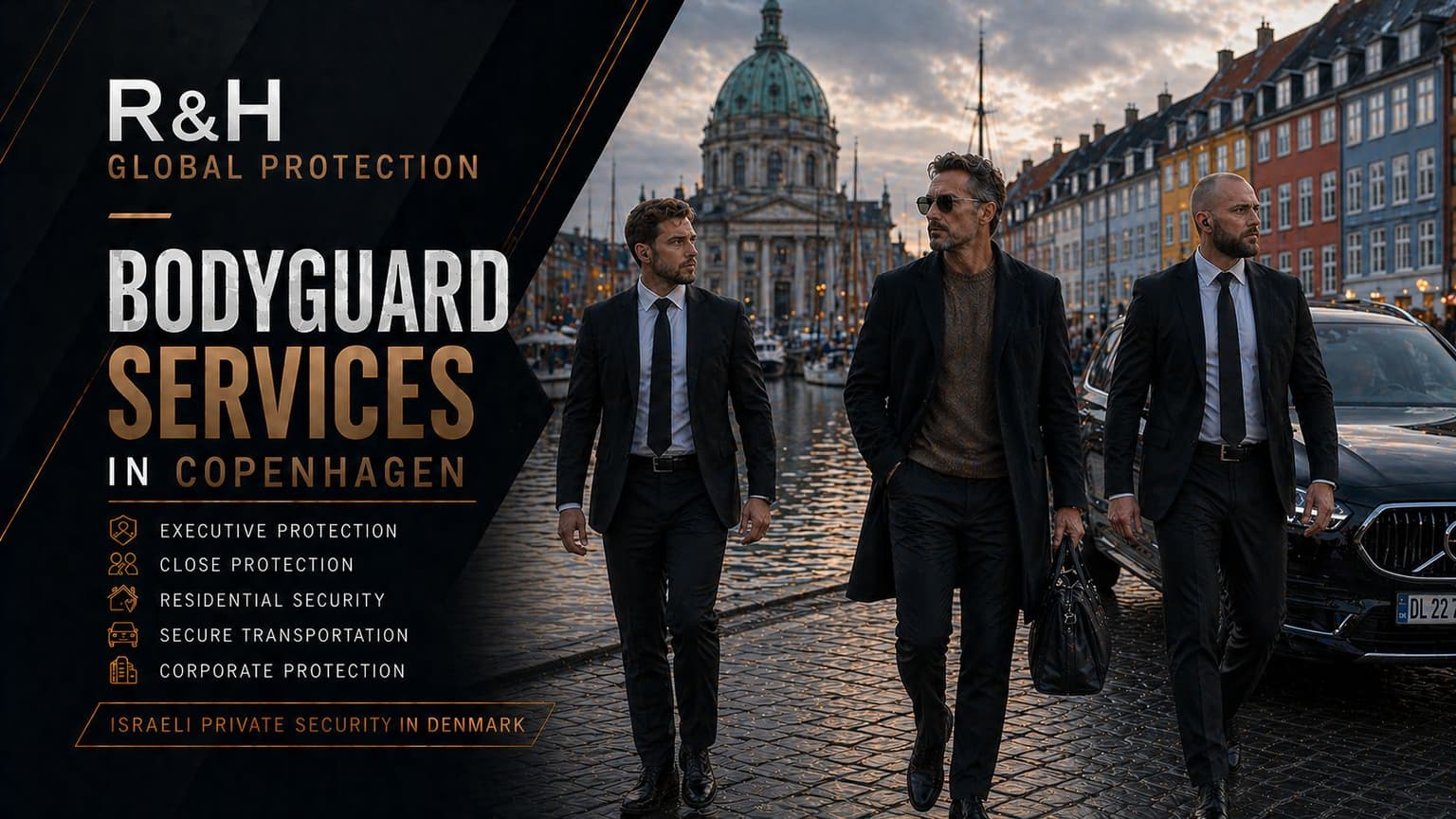 bodyguard services in copenhagen - executive protection in denmark - close protection agents - secure transportation - residence security