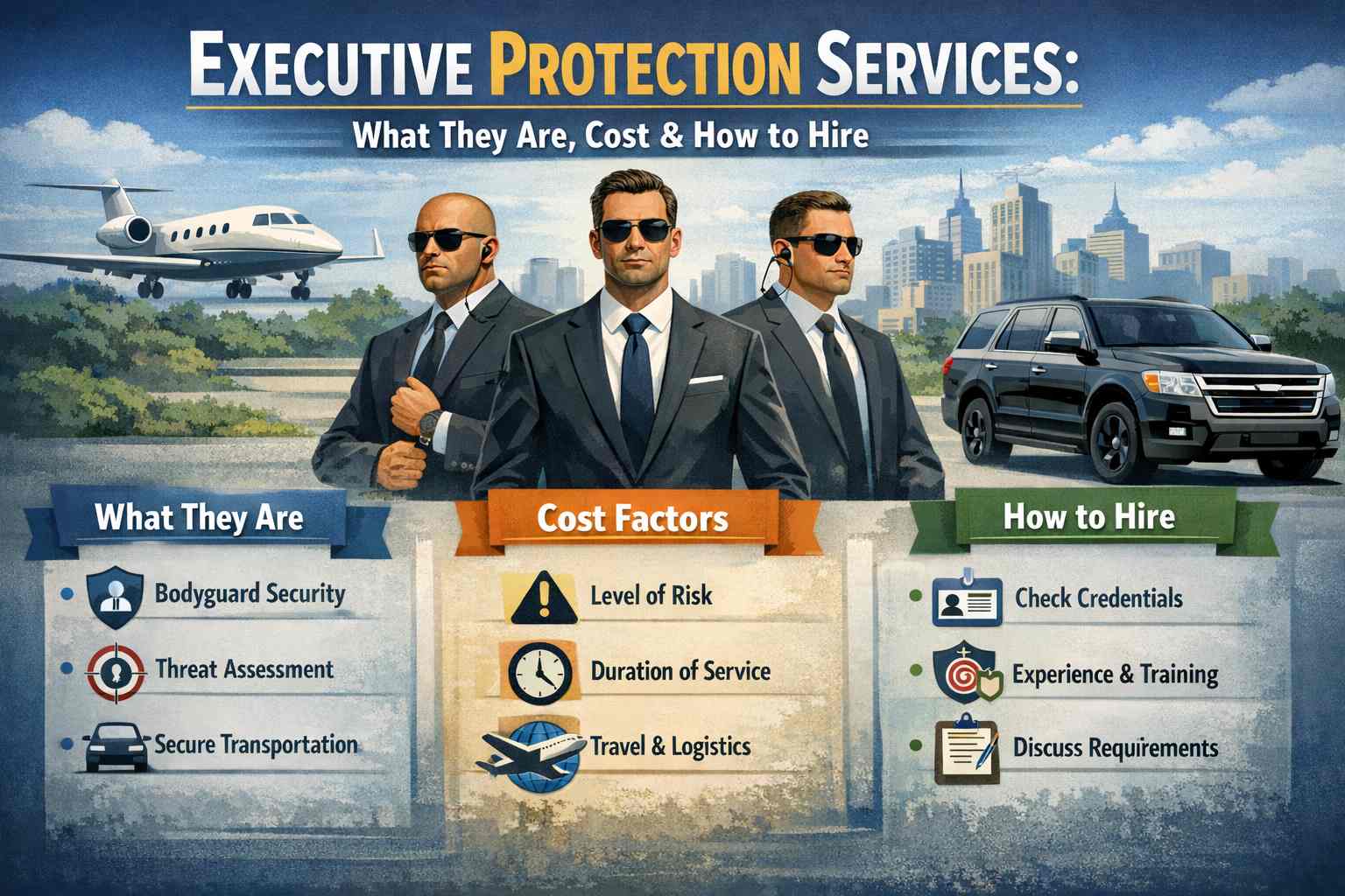 executive protection services - what they are , cost , how to hire? israeli close protection - israeli bodyguard - security driver - secure transportation