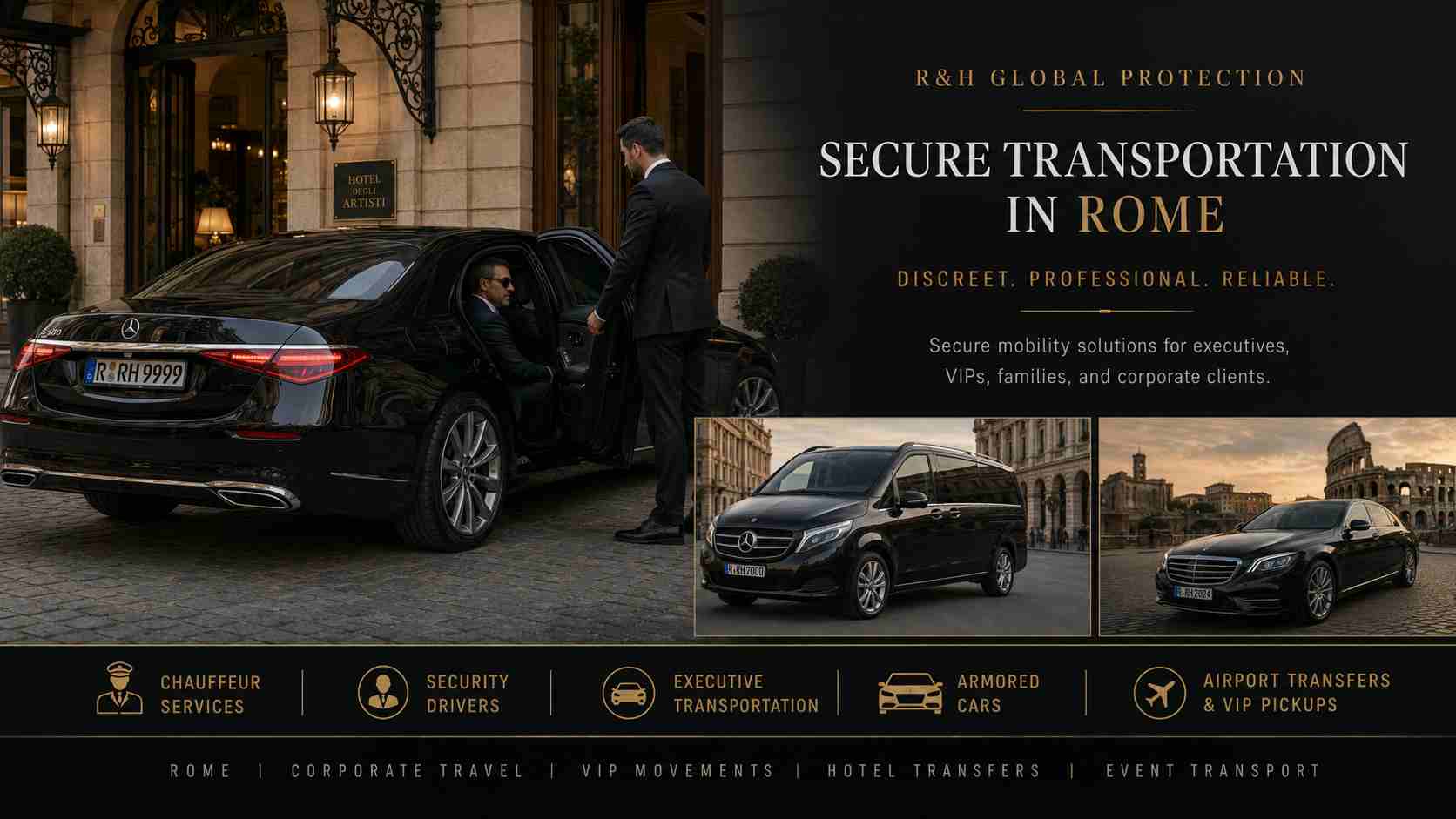 Secure Transportation in Rome for Executives and VIP Clients