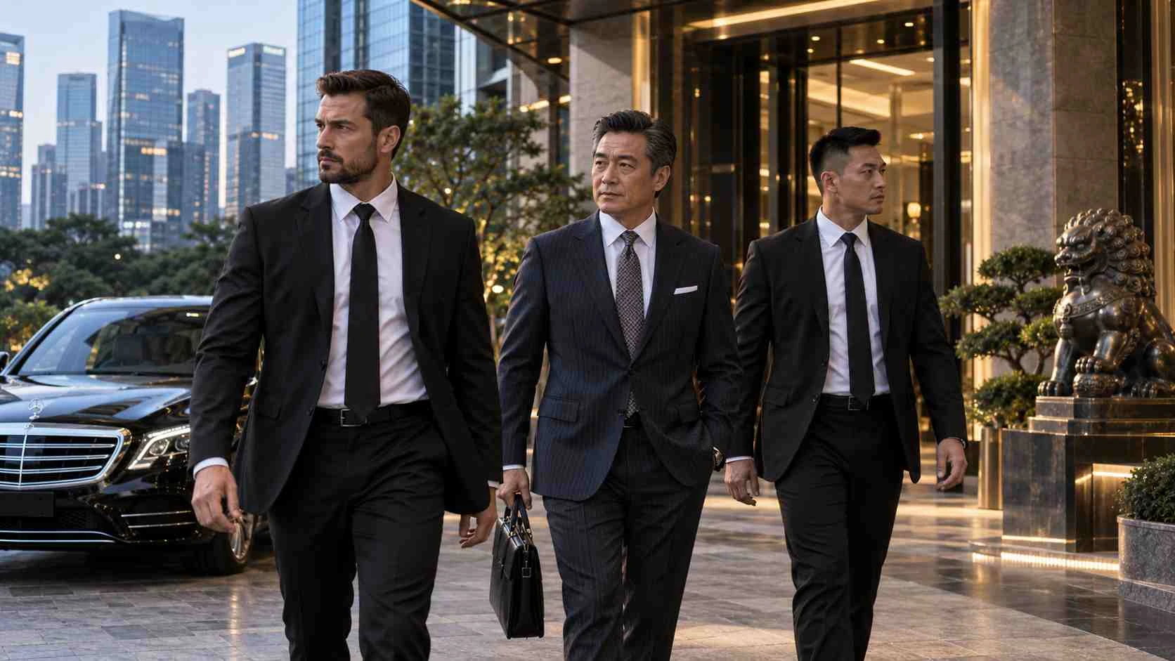 Executive protection team accompanying a private client in China, China