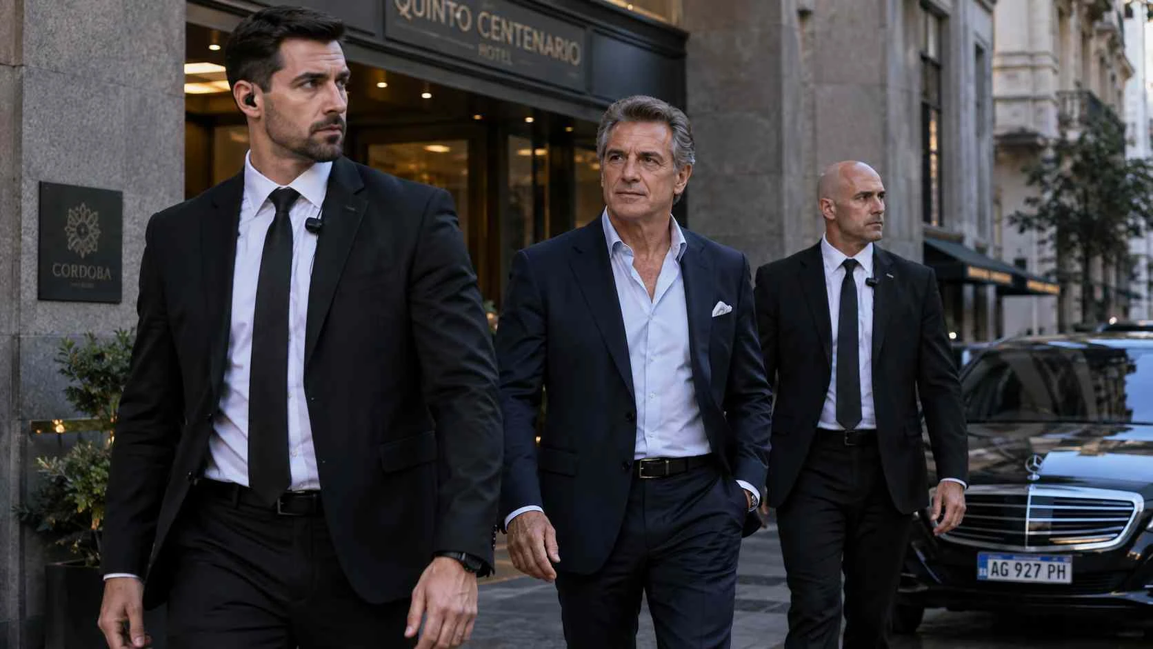 Executive protection team accompanying a private client in Córdoba, Argentina