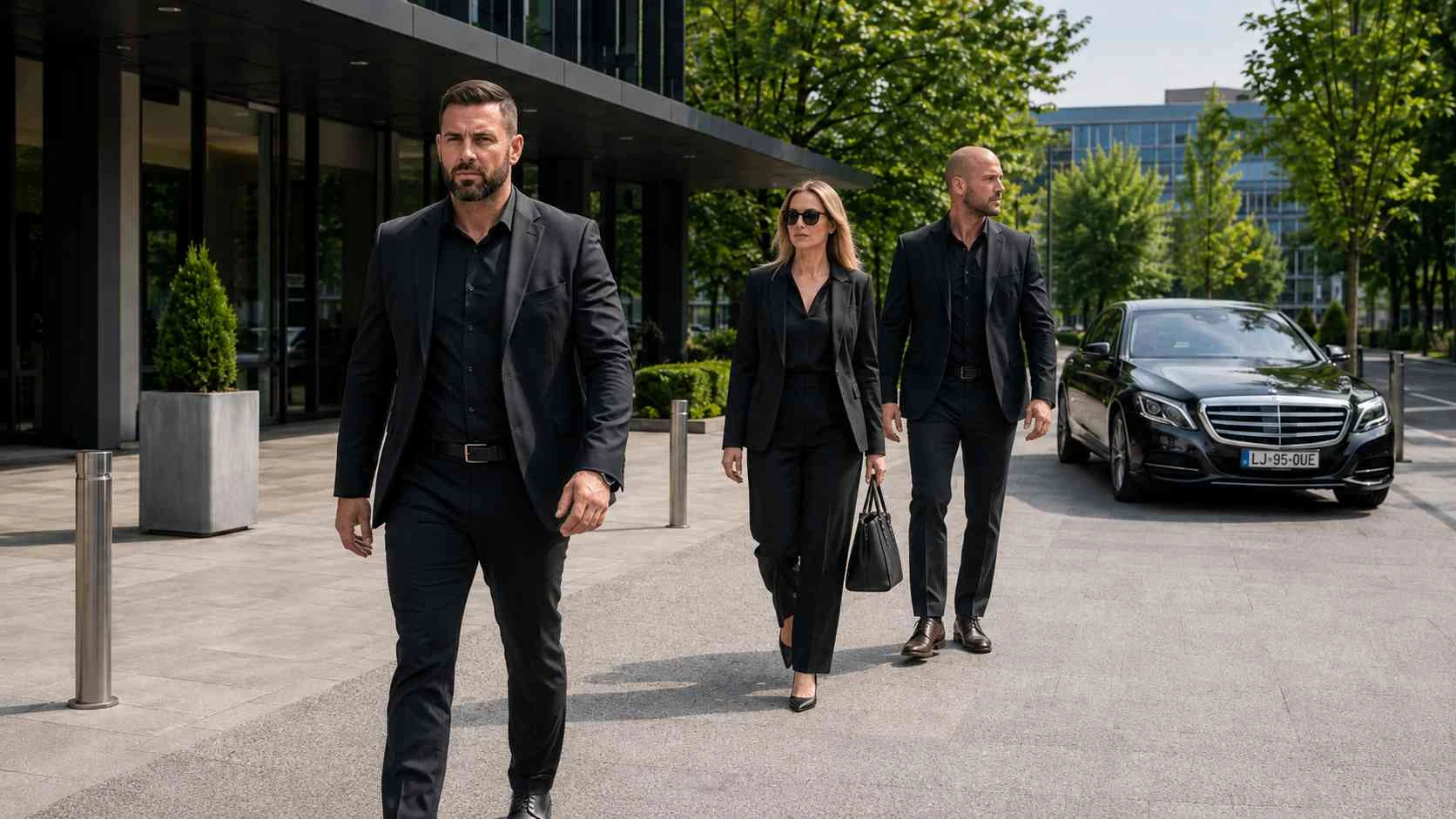 Discreet executive protection team supporting a client in Ljubljana, Slovenia