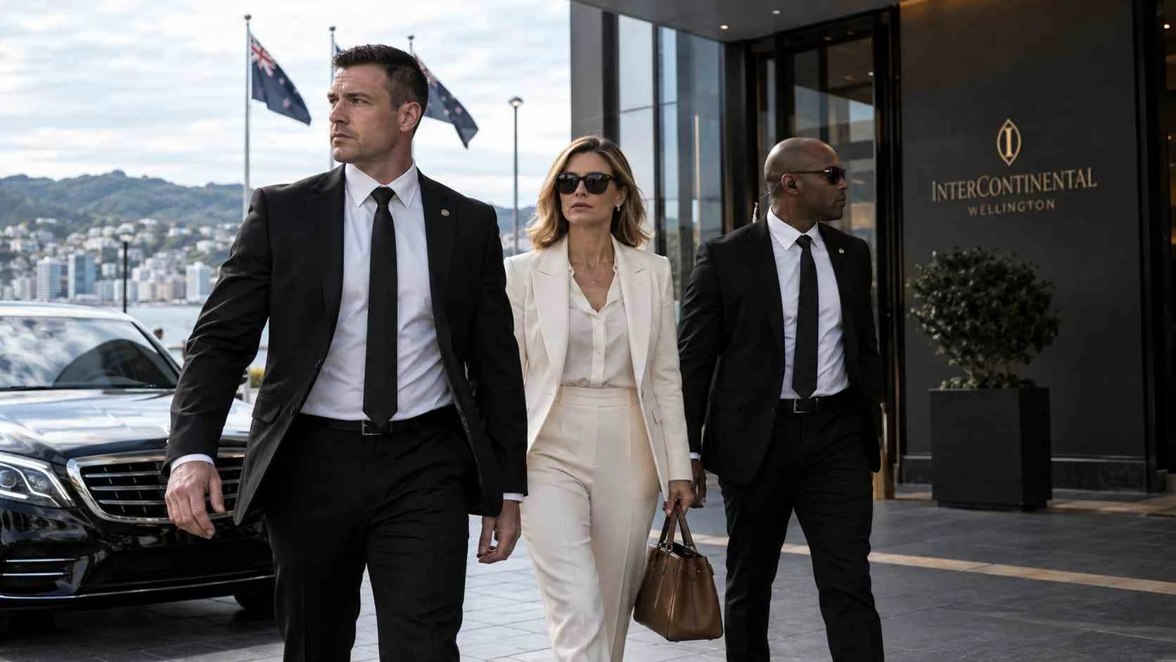 Executive protection bodyguards supporting a private client in Wellington, New Zealand
