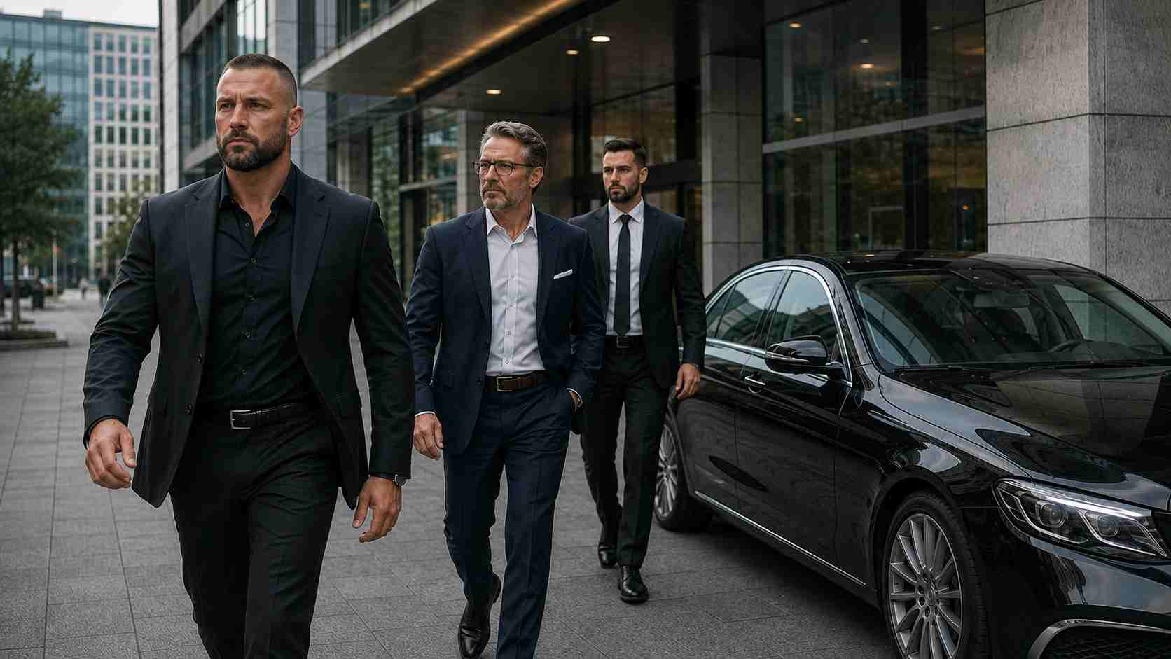Close protection officers providing executive bodyguard services in Düsseldorf