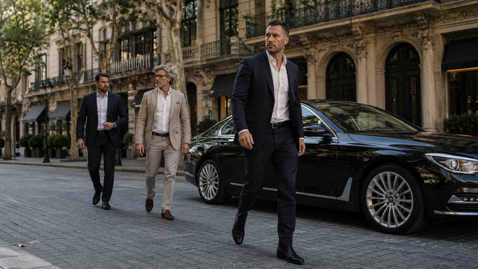 Close protection officers providing executive bodyguard services in Madrid, Spain