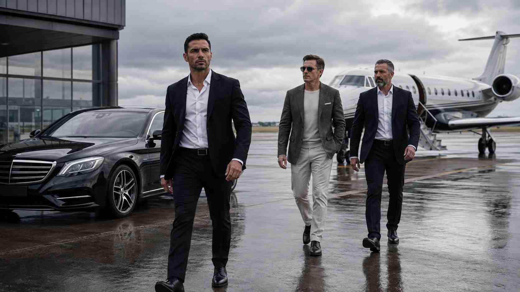 Close protection officers supporting executive airport travel and bodyguard services in Spain